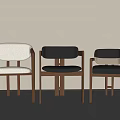 Modern Single Chairs With Wooden Frame And Various Color Upholstery In Minimalist Setting