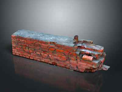 Wall brick wall red brick red brick wall old brick wall old wall outdoor articles realistic 3d model