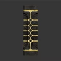 Artistic Black And Gold Pillar With Stone Material And Geometric Pattern Design 3d model