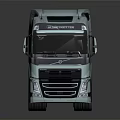 Volvo Teal Truck Cab Modern Sleek Design With Reflective Surface