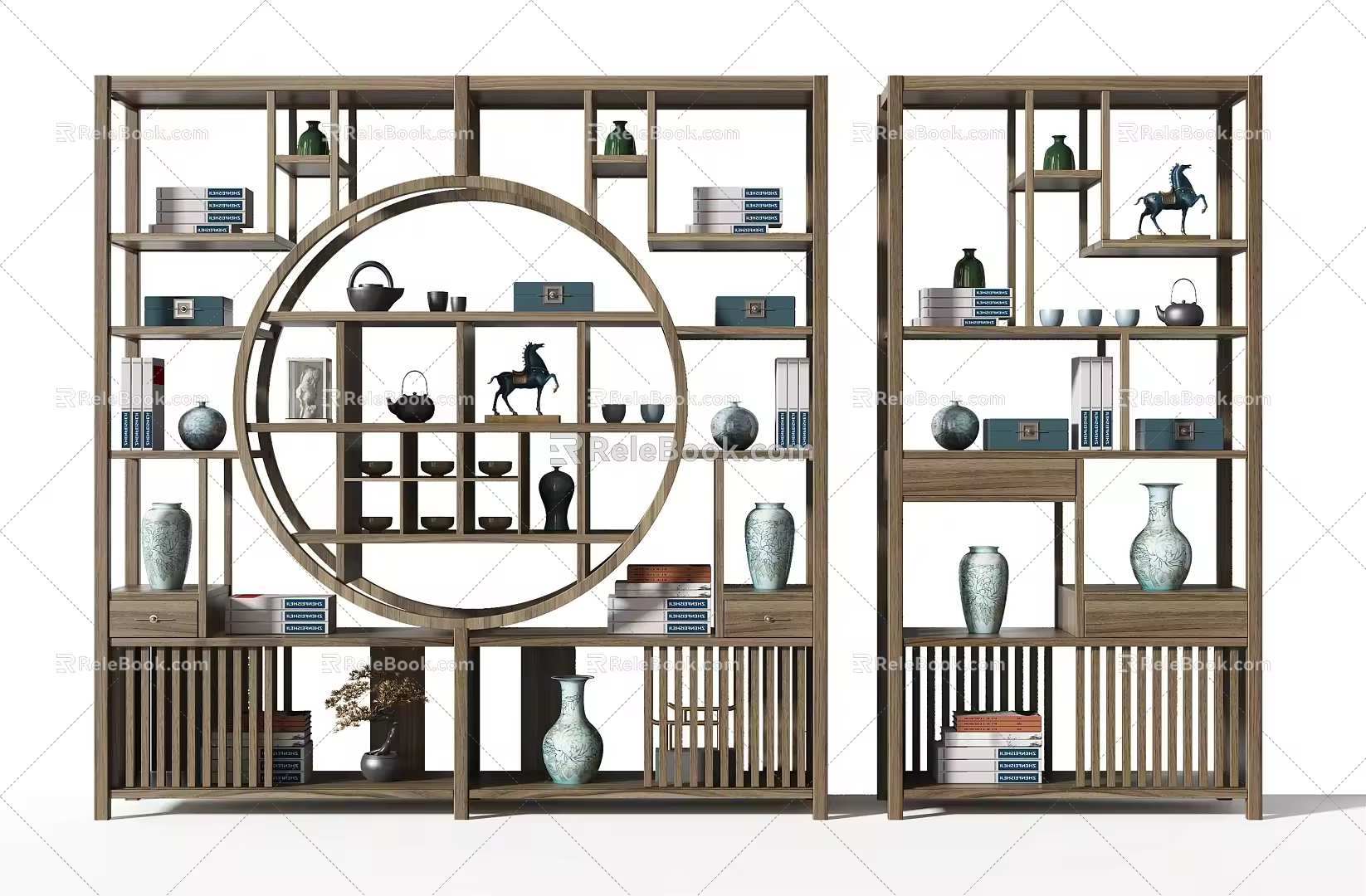 New Chinese-style Antique Shelf Bookshelf Antique Shelf 3d model