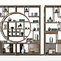 New Chinese-style Antique Shelf Bookshelf Antique Shelf 3d model