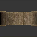 Ancient Stone Arch Door With Wooden Panel Iron Bars And Metal Knocker