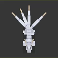 Pixel Art 3D Dragon Character With Blocky White Body Blue Eyes And Horns