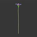 Decorative Ornament Combination For Home Decor With Purple Blue Gradient Flower And Green Stem