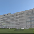 Modern Industrial Building With Multi Storey Glass Curtain Walls And Landscaped Surroundings