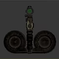 Tactical Military Weapon With Sniper Scope Roller Wheels And Advanced Mechanical Design 3d model