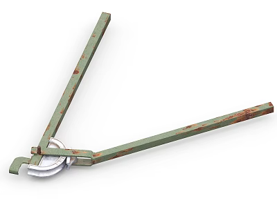 Rusty Green Hardware Pliers Tool With Long Handles For Repair Work 3d model