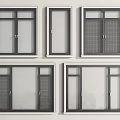 Various Modern Window Designs With Different Glass Patterns And Frames 3d model