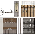 Modern Entryway Cabinet And Side Cabinet Design With Wooden Shelves And Storage Display Areas