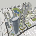 Modern High Rise Residential Buildings With Green Areas And Urban Layout
