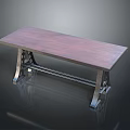 Modern Wooden Top Table With Sleek Metal Legs And Sturdy Structure
