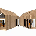 Modern Wooden House Exterior Design With Wooden Siding Large Windows Balcony And Terrace