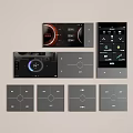 Smart Switch Panels With Modern Design And Digital Screens For Home Use 3d model