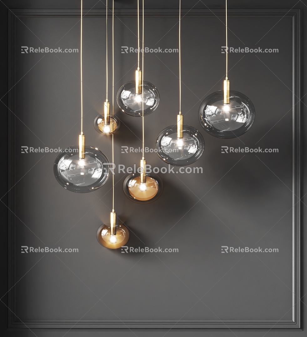 Modern Chandelier Combination Spherical Chandelier Round Ball Chandelier Glass Chandelier High and Low Staggering Chandelier model