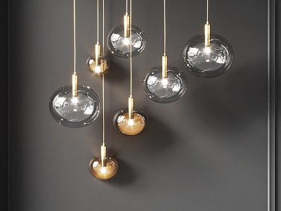 Modern Chandelier Combination Spherical Chandelier Round Ball Chandelier Glass Chandelier High and Low Staggering Chandelier model