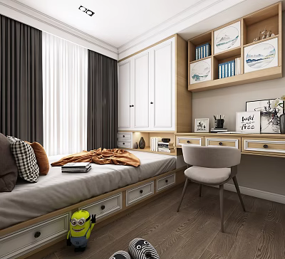 Modern Tatami Bedroom Tatami Study Tatami 3d model