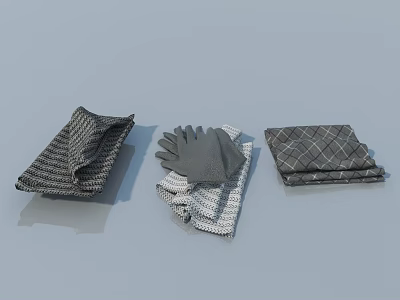 Gray Woven Fabric And Gloves For Swing Door Installation And Maintenance 3d model