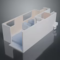 3D Interior Room Layout Model With Sofa Windows And White Light Tones