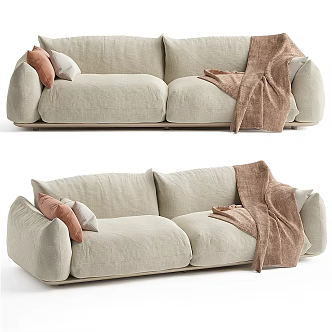 Modern fabric double sofa 3d model