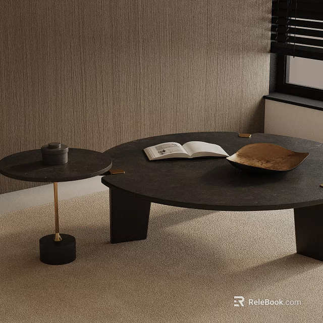Sofa Coffee Table Set In Modern Living Room With Stylish Design And Decorative Accents 3d model 
