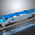 Modern train rail light rail subway high-speed train 3d model