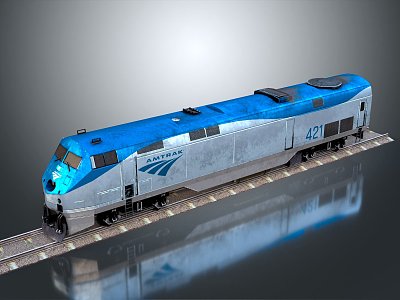 Modern train rail light rail subway high-speed train 3d model