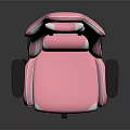 Pink Gaming Chair With White Stripes Ergonomic Design Headrest And Comfortable Armrests