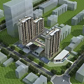 Aerial View Planning of Residential Complex With High Rise Buildings Green Spaces and Roads