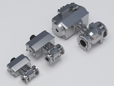 Industrial Equipment Metal Components With Precision Mechanical Parts And Various Sizes 3d model
