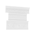 Decorative Architectural Moldings With Diamond Rope And Floral Scroll Patterns