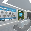 International Coal Mining Machinery Technology Exhibition Hall With Display Screens Models And Visitors
