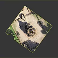 Ancient Stone Ruins Landscape With Sandy Ground And Green Vegetation