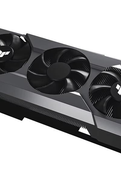 Black Computer Graphics Card With Three Cooling Fans And Heatsink Design 3d model