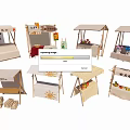 Outdoor Commercial Market Stalls With Canopy For Retail Food Beverage Sales