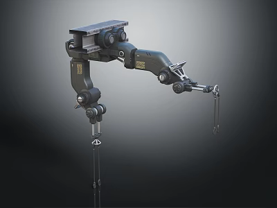 Industrial Robotic Arm Mechanical Structure Featuring Metal Joints And Precision Components 3d model