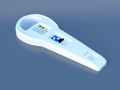 White Portable Handheld Household Tester With Color Indicators And Easy Test Function For Daily Use 3d model