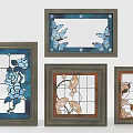 Stained Glass Frames with Various Flower Butterfly Patterns and Decorative Designs