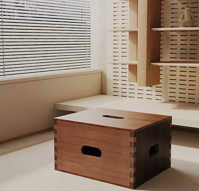 Minimalist Wooden Square Side Table with Simple Design for Modern Living Room Decor 3d model