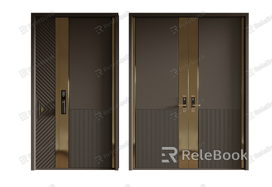 Modern double door entry door model