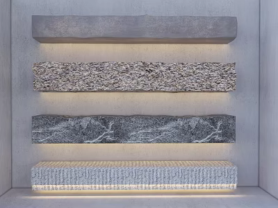 Stone And Wood Decorative Panels With Different Textures For Interior Wall Design 3d model