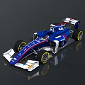 High Performance Formula Race Car Dalara Blue White Aerodynamic Design With Yellow Wheels