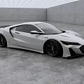 White Sports Car in Modern Indoor Space with Sleek Design Black Wheels and Sharp Front