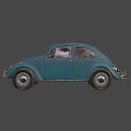 Vintage Blue Classic Beetle Car With Retro Design And Classic Appearance