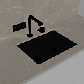 Modern kitchen under-counter basin wash basin vegetable sink 3d model