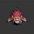 Vibrant Spiky Marine Creature Character Design With Pink Patterned Body And Fins