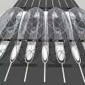 Transparent Egg Shaped Structures Along Roadway With Futuristic Glass Exterior Design