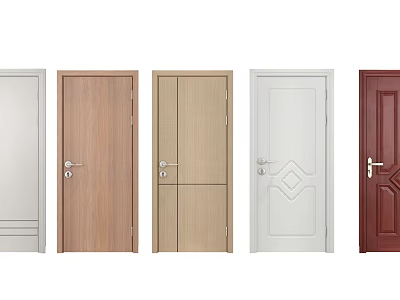 Various Hinged Doors With Different Colors And Modern Designs For Home 3d model