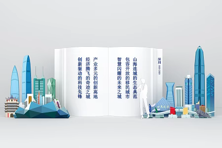 Modern US-Chen Photo Card-in Point Activity US-Chen Interactive Sign-in Area Urban Architecture Shenzhen Architecture Book Modeling 3d model