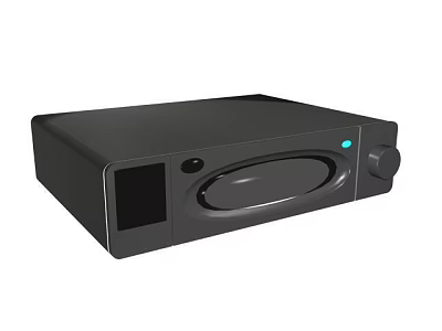 Black Headphone Amplifier With Modern Design Display Screen Knob And Button 3d model
